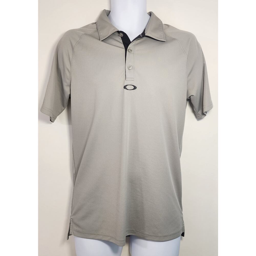 Oakley Gray Polo Shirt Mens Small Regular Fit Golf Minimalist Tech Y2K